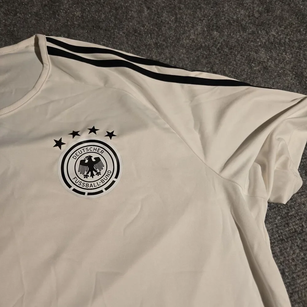 Adidas Deutscher Football Jesery Mens 2XL White Pullover Short Sleeve Climalite
